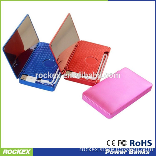 Make up mirror design portable charger power bank